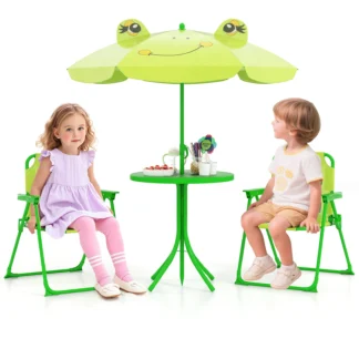 Kids Picnic Table & Chair Set with Umbrella