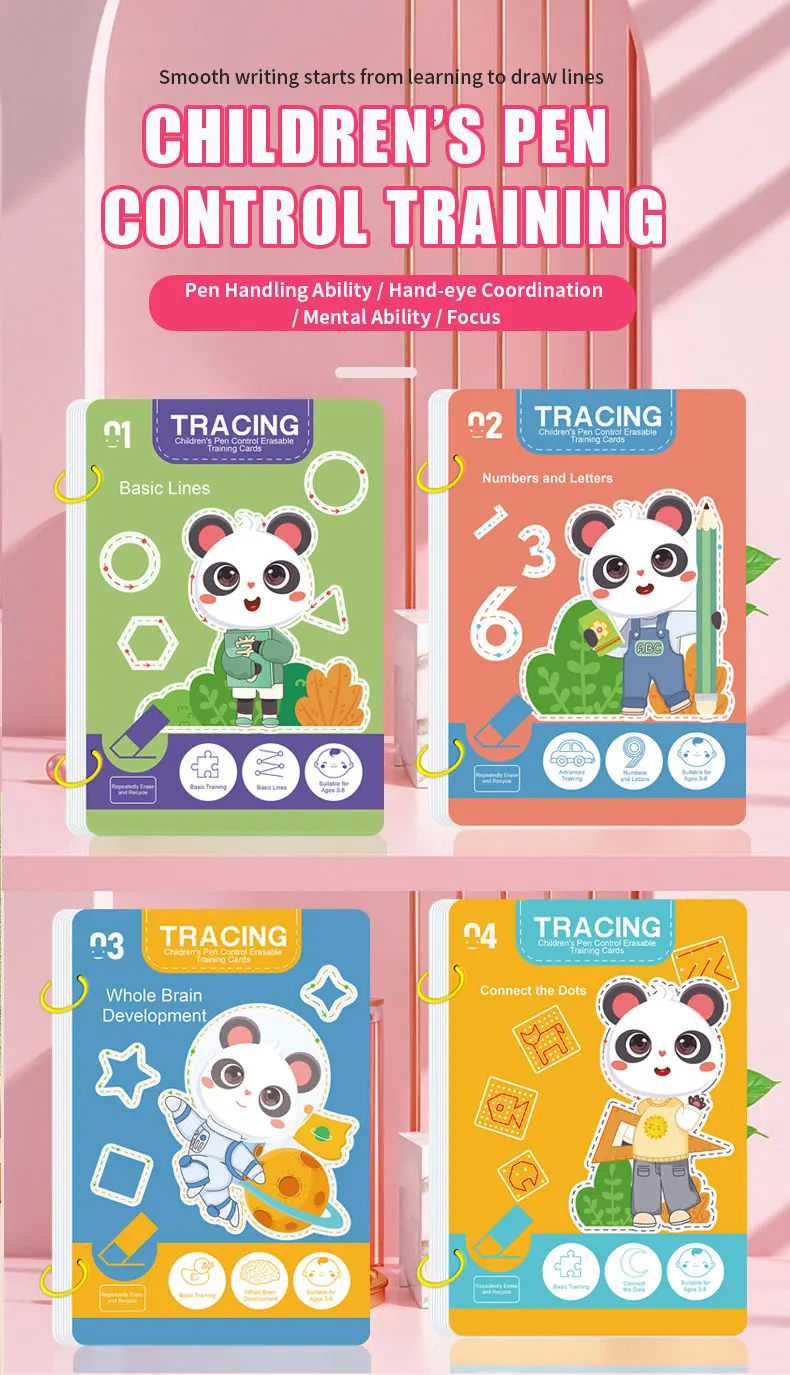 Reusable Magic Tracing Workbook for Kids | Pen Control & Handwriting Practice (34 Pages, Pen + Eraser Included) - Image 5
