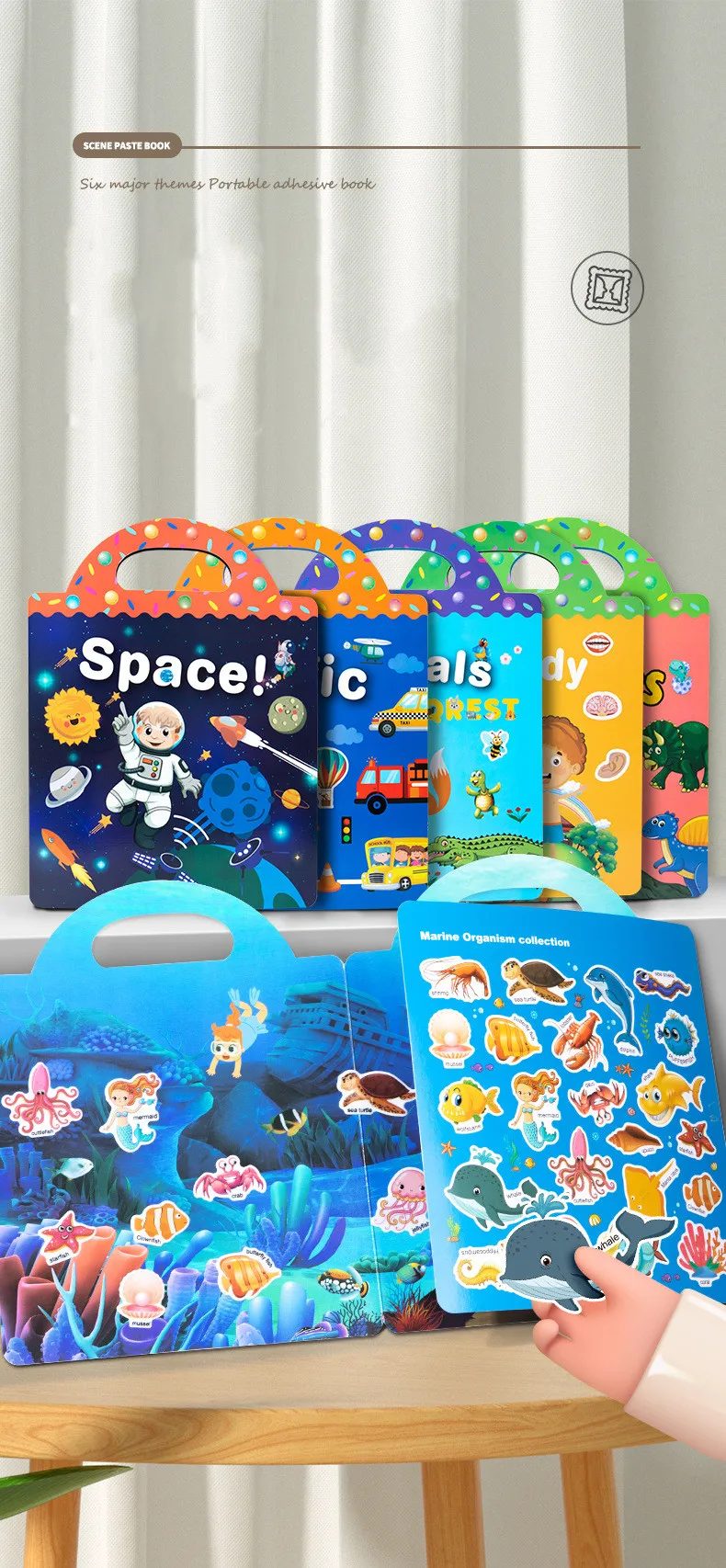 Reusable Sticker Book for Kids | Peel & Play Activity Book with Scenes (Dinosaurs, Space, Animals & More) - Image 20