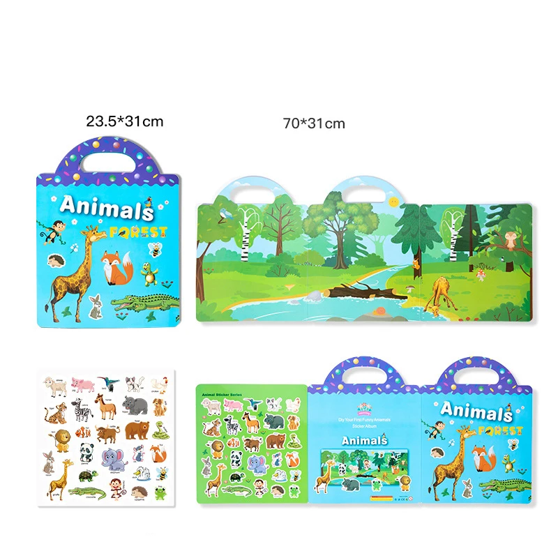 Reusable Sticker Book for Kids | Peel & Play Activity Book with Scenes (Dinosaurs, Space, Animals & More) - Image 13