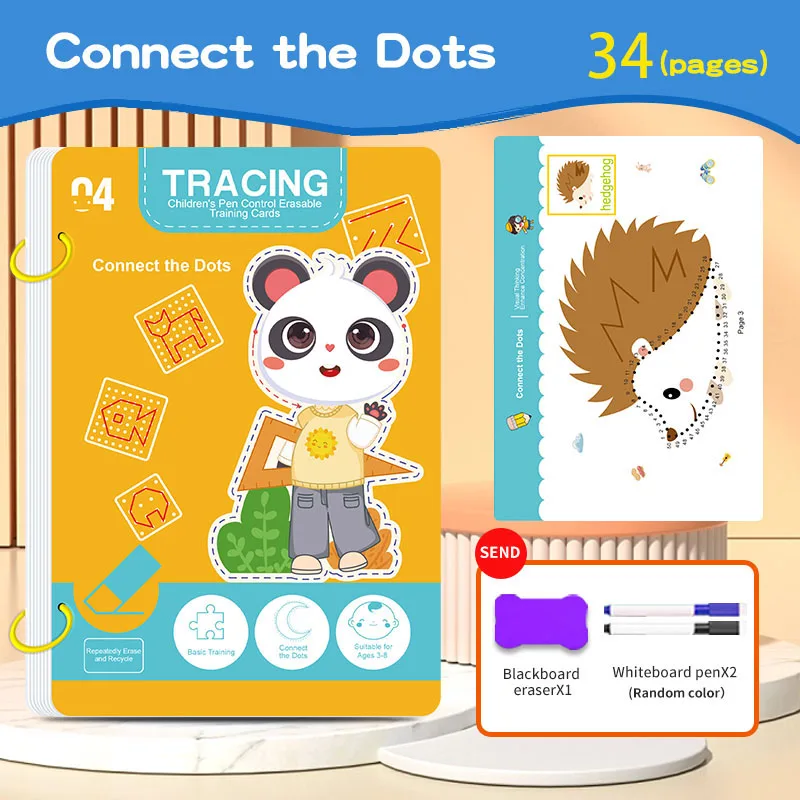 Reusable Magic Tracing Workbook for Kids | Pen Control & Handwriting Practice (34 Pages, Pen + Eraser Included) - Image 8