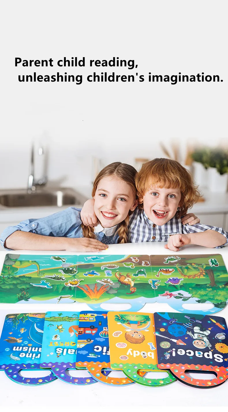 Reusable Sticker Book for Kids | Peel & Play Activity Book with Scenes (Dinosaurs, Space, Animals & More) - Image 15