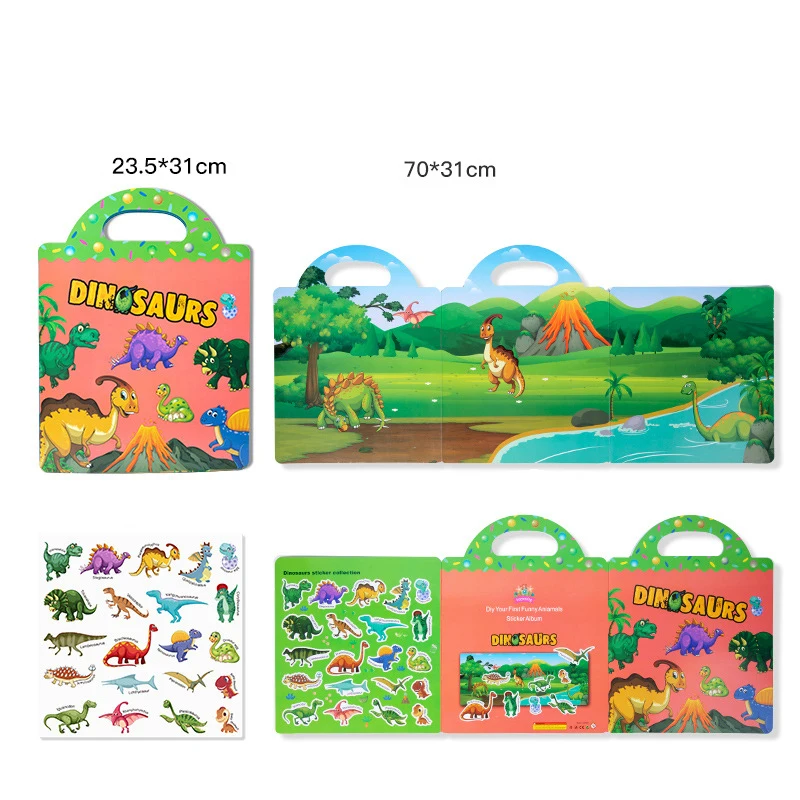 Reusable Sticker Book for Kids | Peel & Play Activity Book with Scenes (Dinosaurs, Space, Animals & More) - Image 7